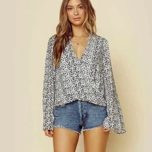 Blue Life Haley Top in Ivory Animal Print